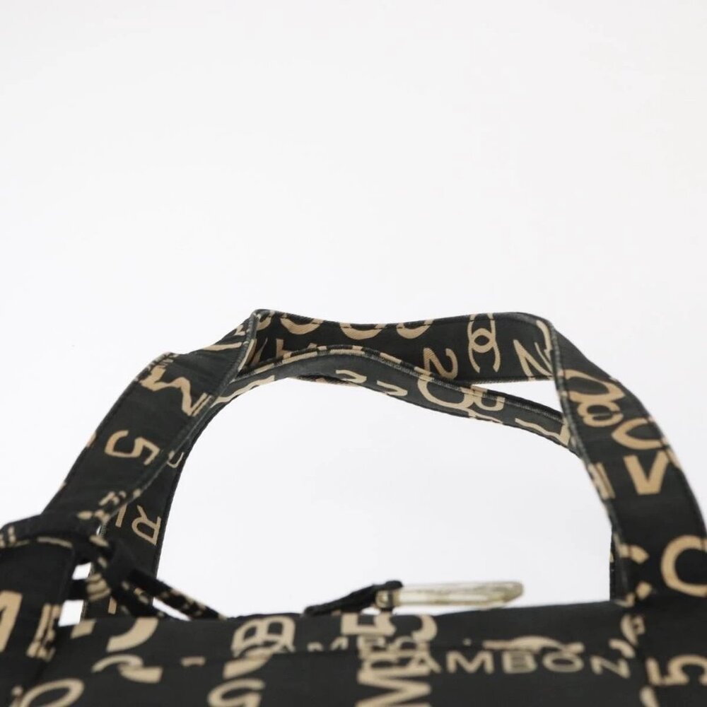 CHANEL Bysy Line Boston Bag Canvas Black CC Auth bs30986 - Picture 6 of 16